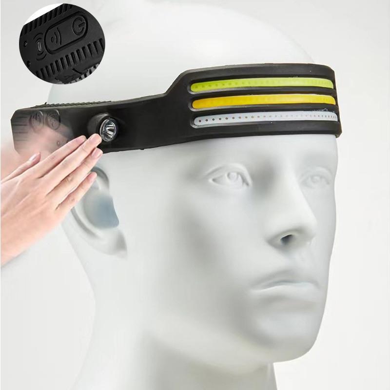 USB Rechargeable LED Sensor Headlamp Built-in Battery Head Flashlight Headlight Led Head Torch Camping Fishing Search Light