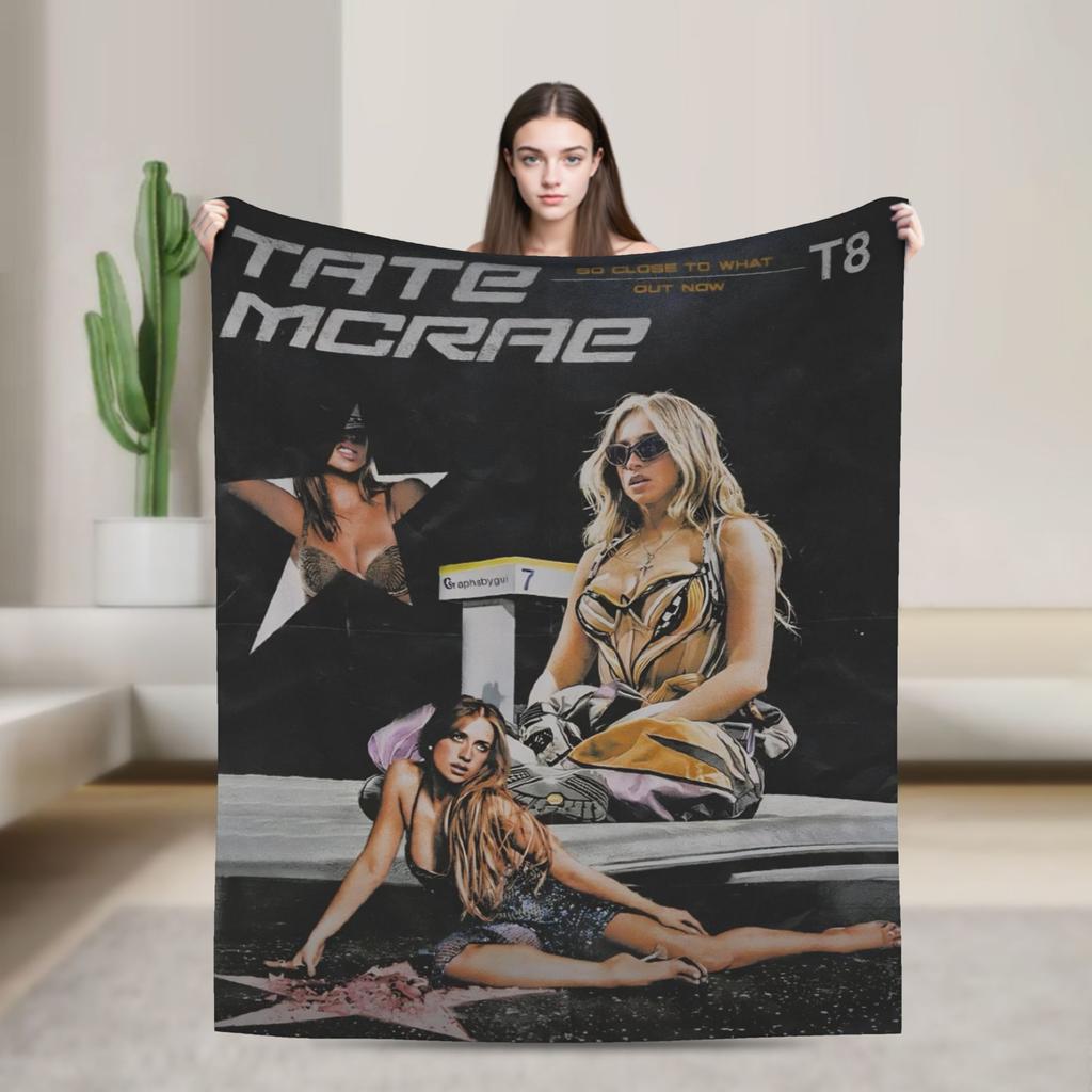 Tate McRae So Close To What Flannel Blanket Soft Bedding Throws for Couch Chair Travel Office Fluffy Bedspread Sofa Bed Cover