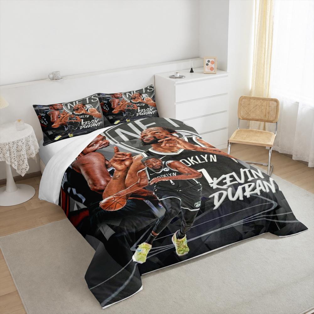 "Kevin Durant Brooklyn Nets Basketball Graphic Bedding setBedding set (1 duvet cover, 2 pillowcases, duvet not included)