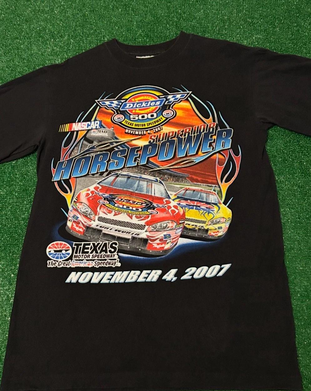 Vintage NASCAR Dickies 500 Double Sided VTG Shirt Texas 2007 90s Y2K Mens Medium 4XL