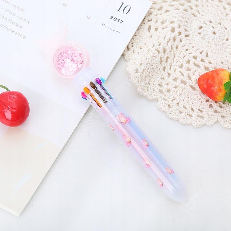Ballpoint Pen For Children Set With Glitter 10 In 1 Colors Multi-Color 4 Pieces