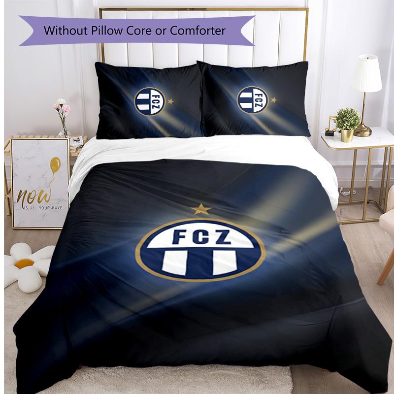 FC Zürich Printed 3PCS Bedding Set Breathable Duvet Cover with Pillowcases Decorative Bed Linen for Bedroom Home