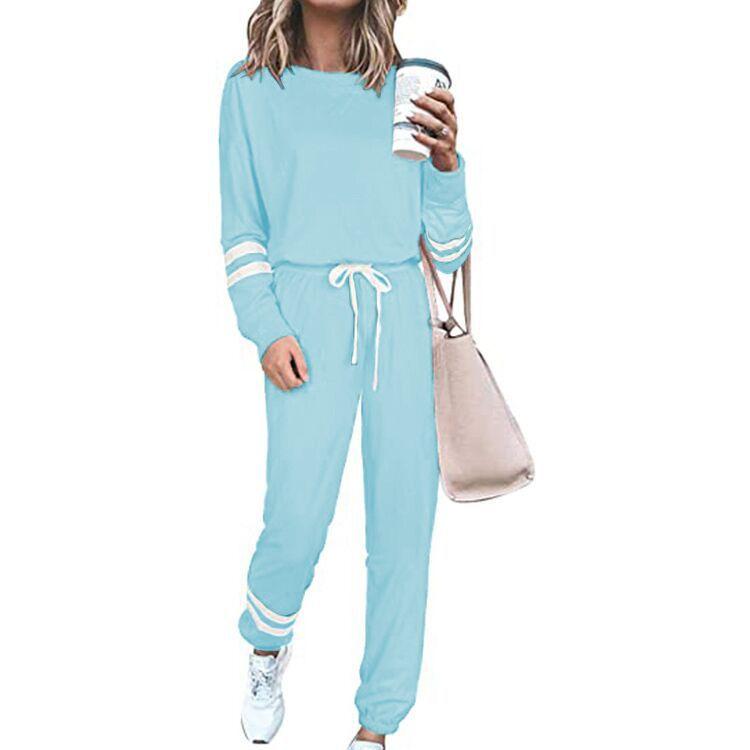 Long Sleeve Pullover Top Women's Two Piece Jogger Outfits Sweatsuit Set Sweatshirts Long Pants Tracksuit Plus Size