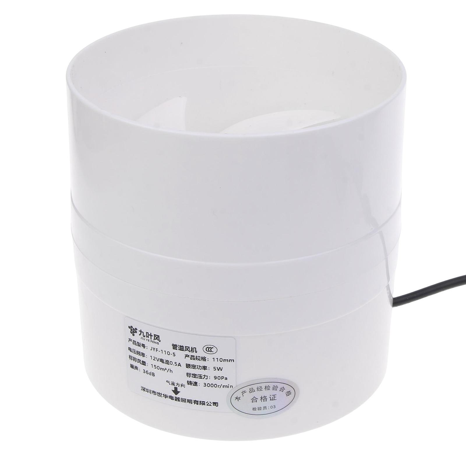 

Малошумный канальный вентилятор 110 мм 5 Вт вытяжной вентилятор 12 В вентиляционный вентилятор для ванной кухни курятника теплицы и склада