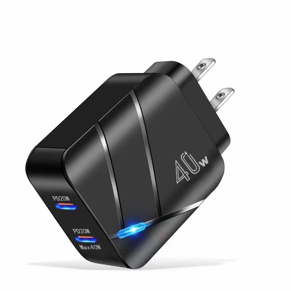 Dual PD 40W Super Fast Charger Head EU/US Standard Smartphone Adapter