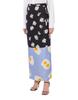 Moschino Patchwork Long Silk Twill Skirt