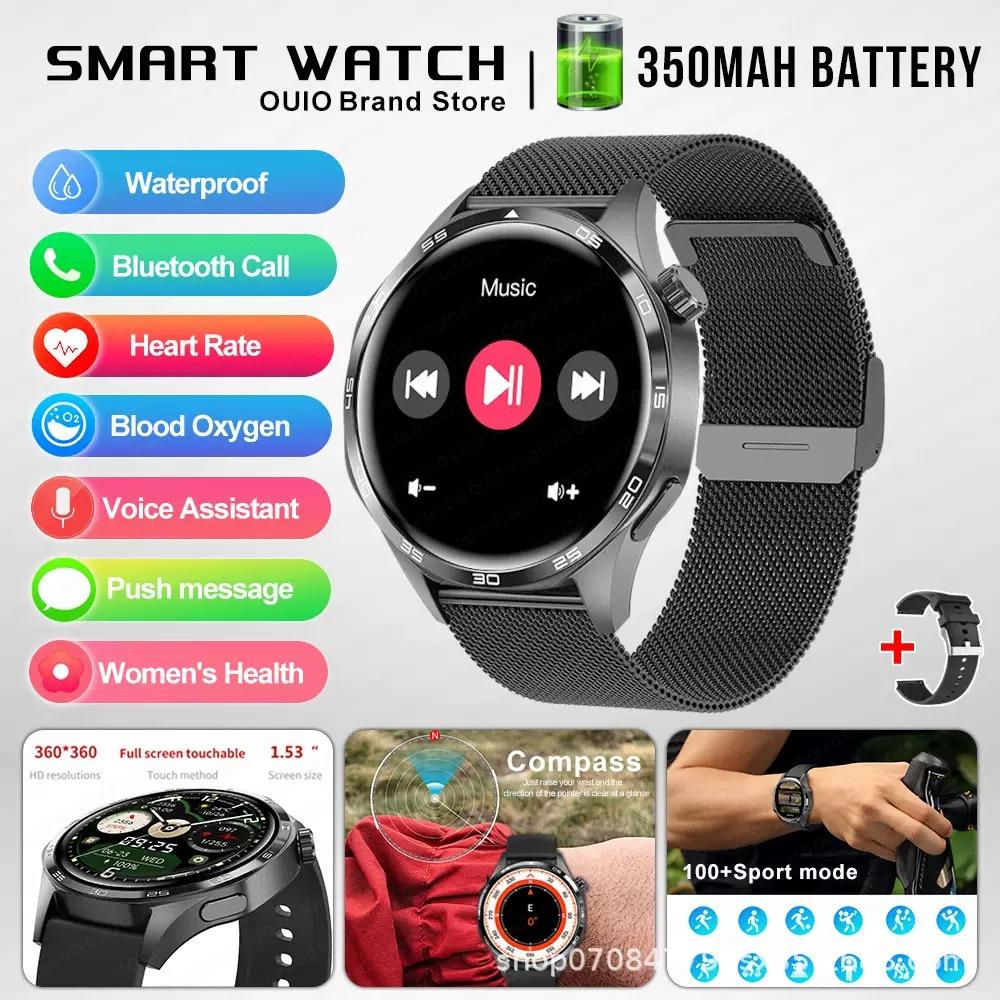 GPS NFC Smart Watch Men 360*360 AMOLED Screen Heart Rate Bluetooth Call IP67 Waterproof Man Smartwatch 2024