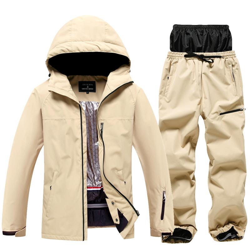 Erkek ve Kadınlar İçin Kayak Takımı Dış Mekan Kışlık Sıcak Snowboard Takımı Su Geçirmez Rüzgar Geçirmez Kayak Ceketi ve Pantolon Seti Oversize Nefes Alabilir Yalıtımlı Kar Takımı