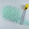 1Meters Fluffy Colored Ostrich Feathers On Ribbon Tape Trim Tassel Fringe 8-10Cm Sewing Flecos White Wedding Dress Clothes Decor