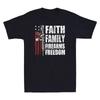 Faith Family Firearms And Freedom Gun Lover American Flag Vintage Men's T-Shirt
