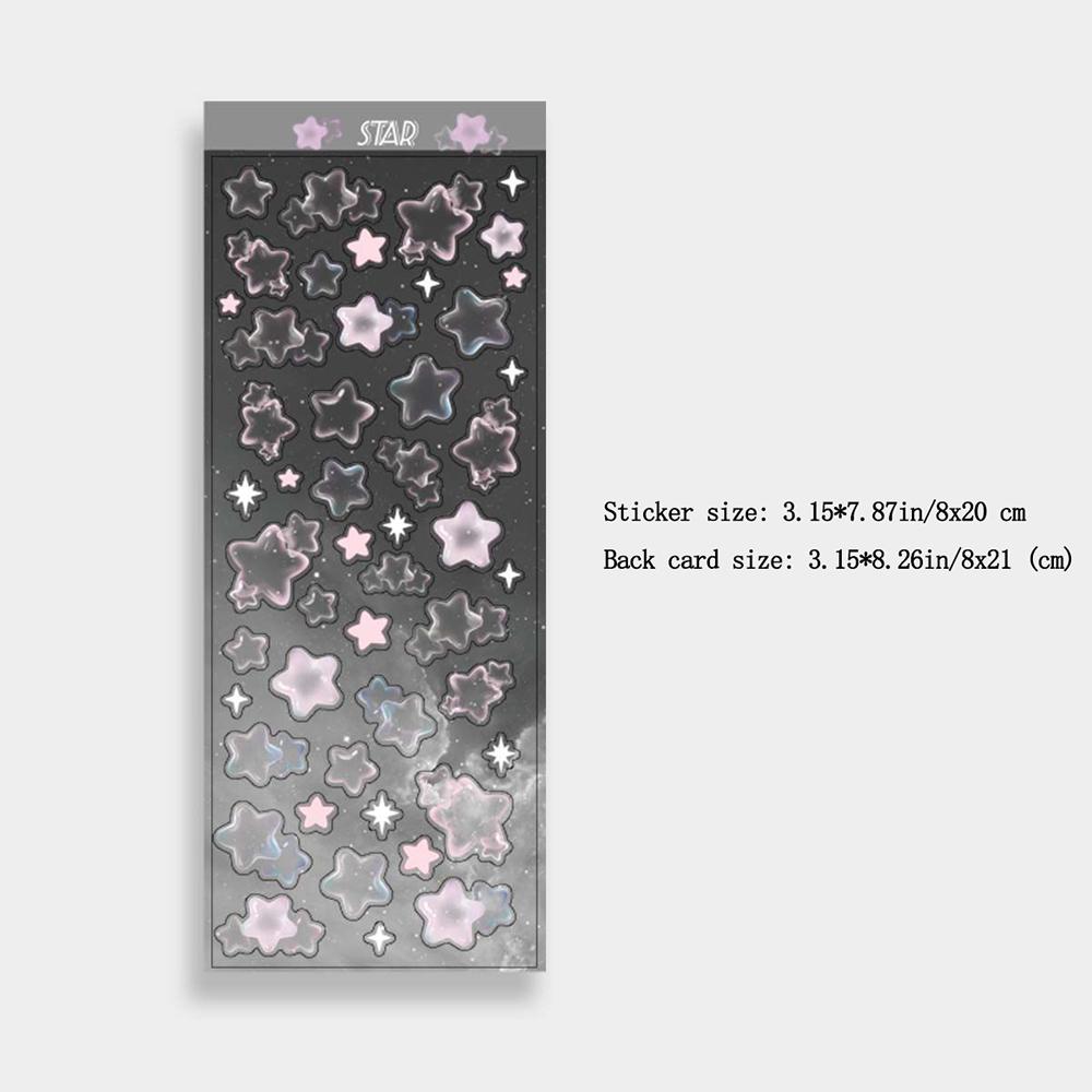 Korean Stickers Wholesale Original Transparent Bubble Ins Style Cute Hand Account with Card Stickers