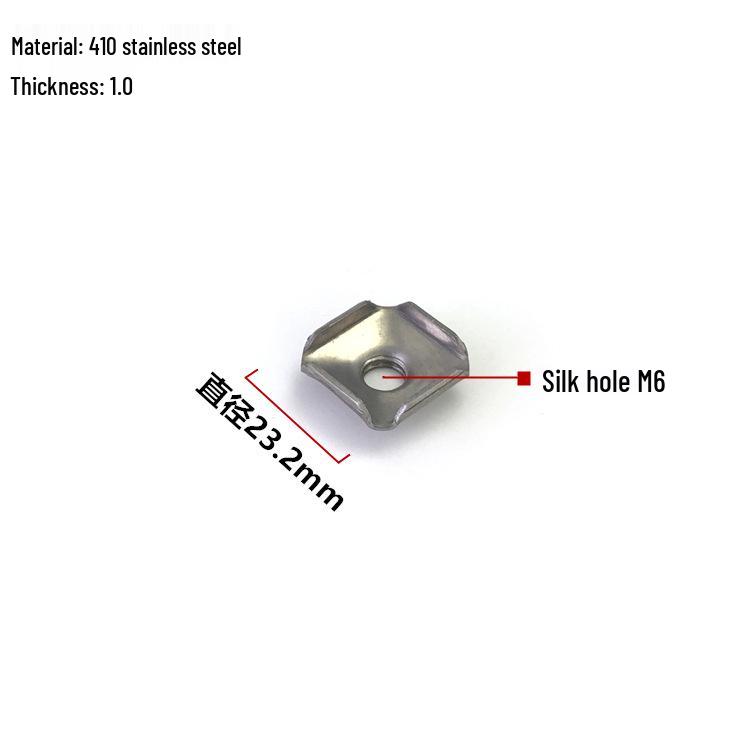 Stainless Steel Square Tube Connector with Threaded Hole for Storage Rack Assembly