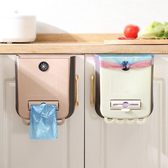 Foldable Trash Can Hanging Garbage Can Large Capacity Waterproof Oil-Resistant Easy to Install Cabinet Door Trash Can Waste Bin