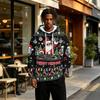 Men's Christmas Print Hoodie with Pocket for Casual Athletic Wear