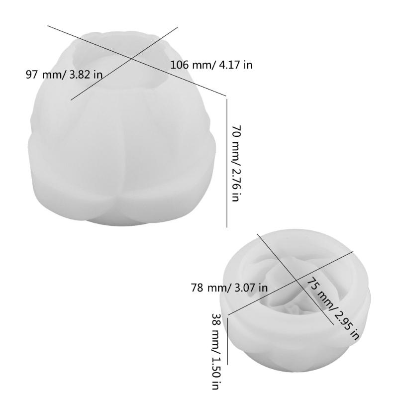 Forme pentru borcane cu rășini de flori de trandafir Forme 3D din rășini pentru flori de trandafiri cu capac pentru realizarea borcanelor de depozitare a bijuterii Suport pentru pahare