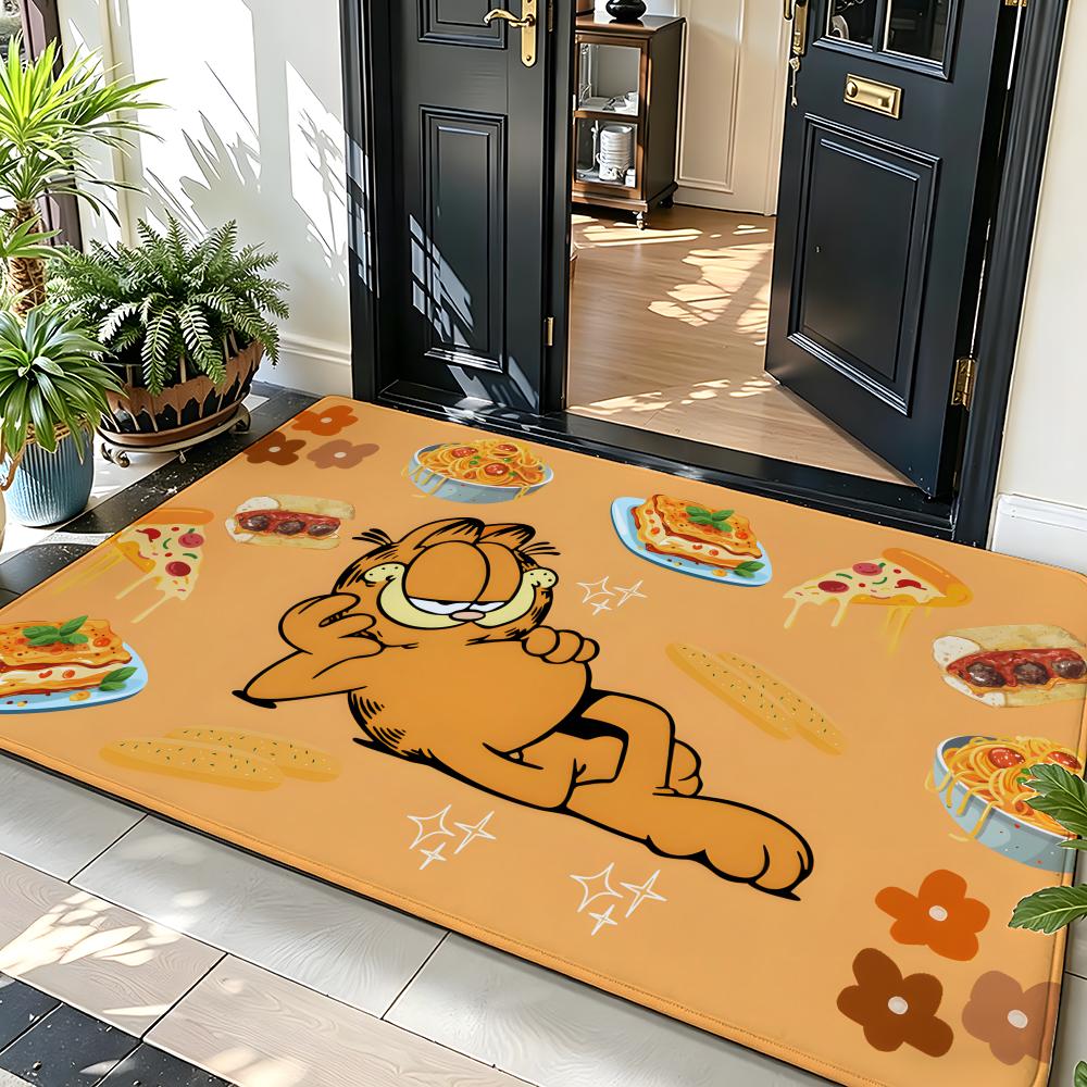 Cartoon G-Garfield Floor Mat Soft Flannel Floor Mat  Suitable for Entryways, Living Rooms, Bedrooms, and Bathrooms