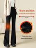 Women's High Waist Slimming Black Flared Suit Pants with Plus Velvet for Autumn/Winter 2025