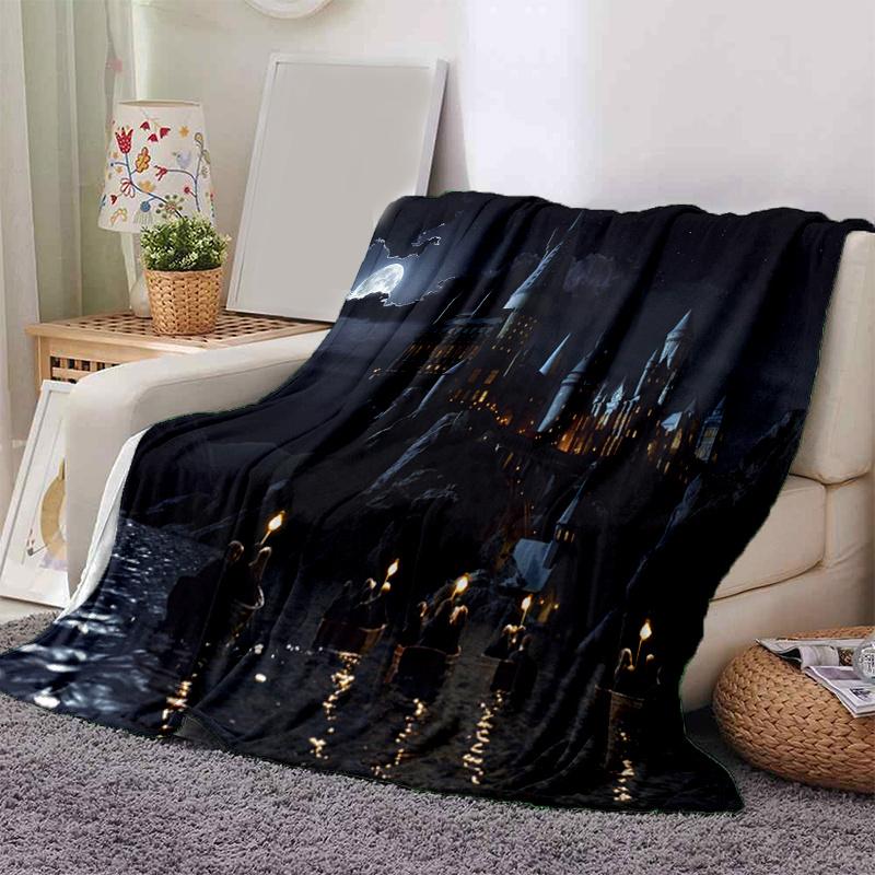 

Hogwarts Castle Night Scene PosterPrint Blanket, Soft Blanket For Sofa Office Bed And Travelling Daughter Birthday Gift esj156 130cm×150cm（50in×60in）