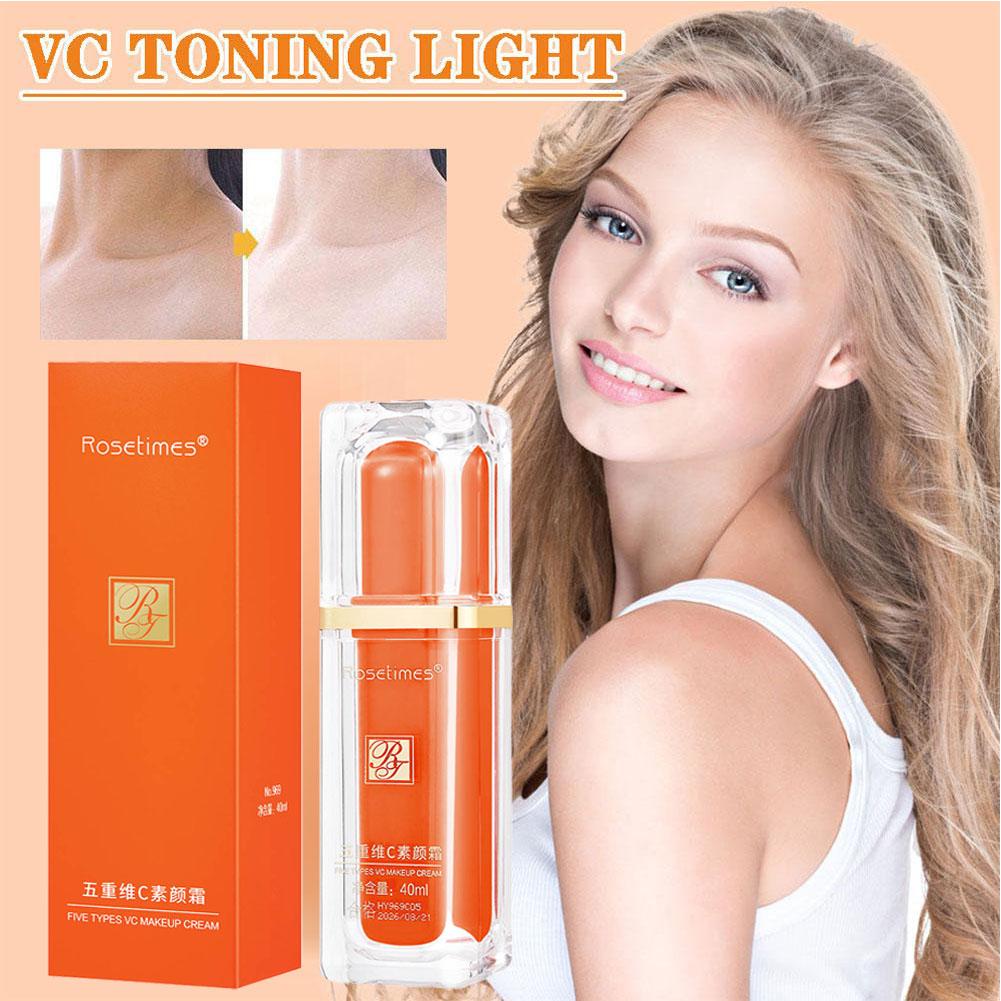 Five Vitamin C Brightening Cream Primer Primer Brightening Moisturizer Care Cream Natural Skin X3Y2