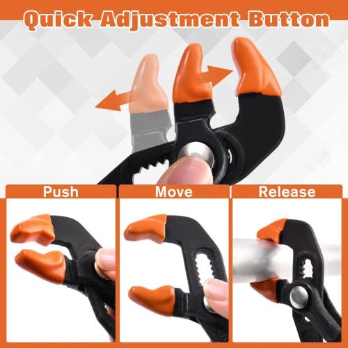 LEONTOOL Water Pump Pliers, Compact, Non-Scratch, Labor-Saving, Powerful, Universal Faucet Pliers Wrench, Chrome Vanadium Steel, Rust-Resistant, Quick