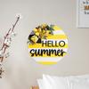 Yousheng Lemon Welcome Door Sign for Front Door, Hello Summer Wooden Hanging Sign, Farmhouse Rustic Round Wall Plaque for Entryway, Kitchen, Patio,