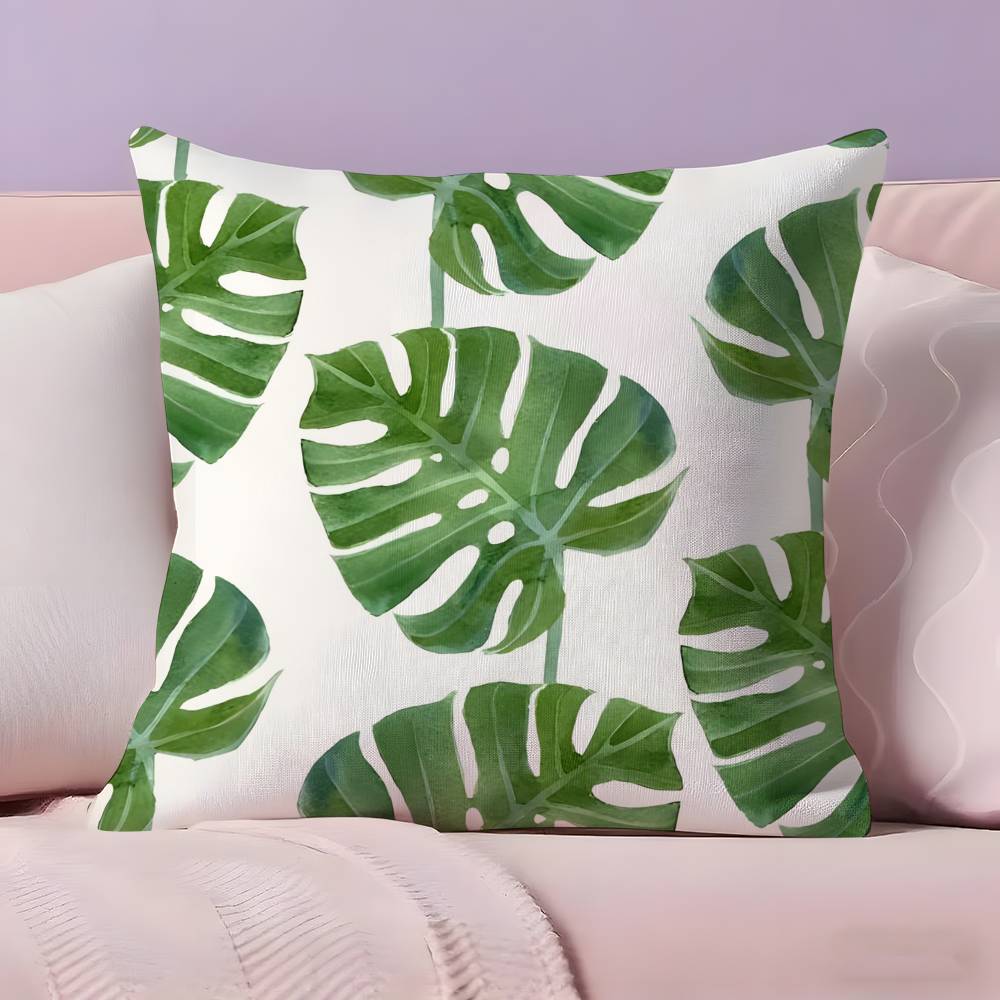 Modern style Leaf art Pillow Case  Ultra Soft Skin Friendly Fabric Cloud Like Comfort & Concealed Zipper