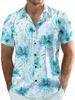 Men's Short Sleeve Shirt, Sunflower Print Loose Fit Shirt, Lightweight Collared Button-Up Casual Top