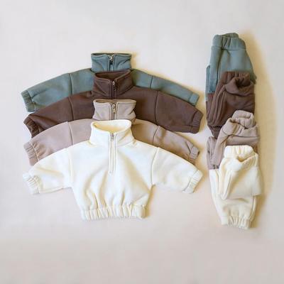 Vêtements de sport pour enfants costumes veste polaire chaude + pantalon enfants garçon fille survêtements tenue