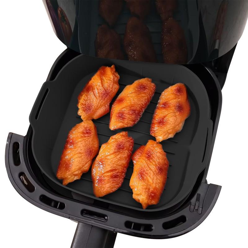 Lot De 2 Paniers Silicone Cuisson Air Fryer Silipot Square Black Kitchencook