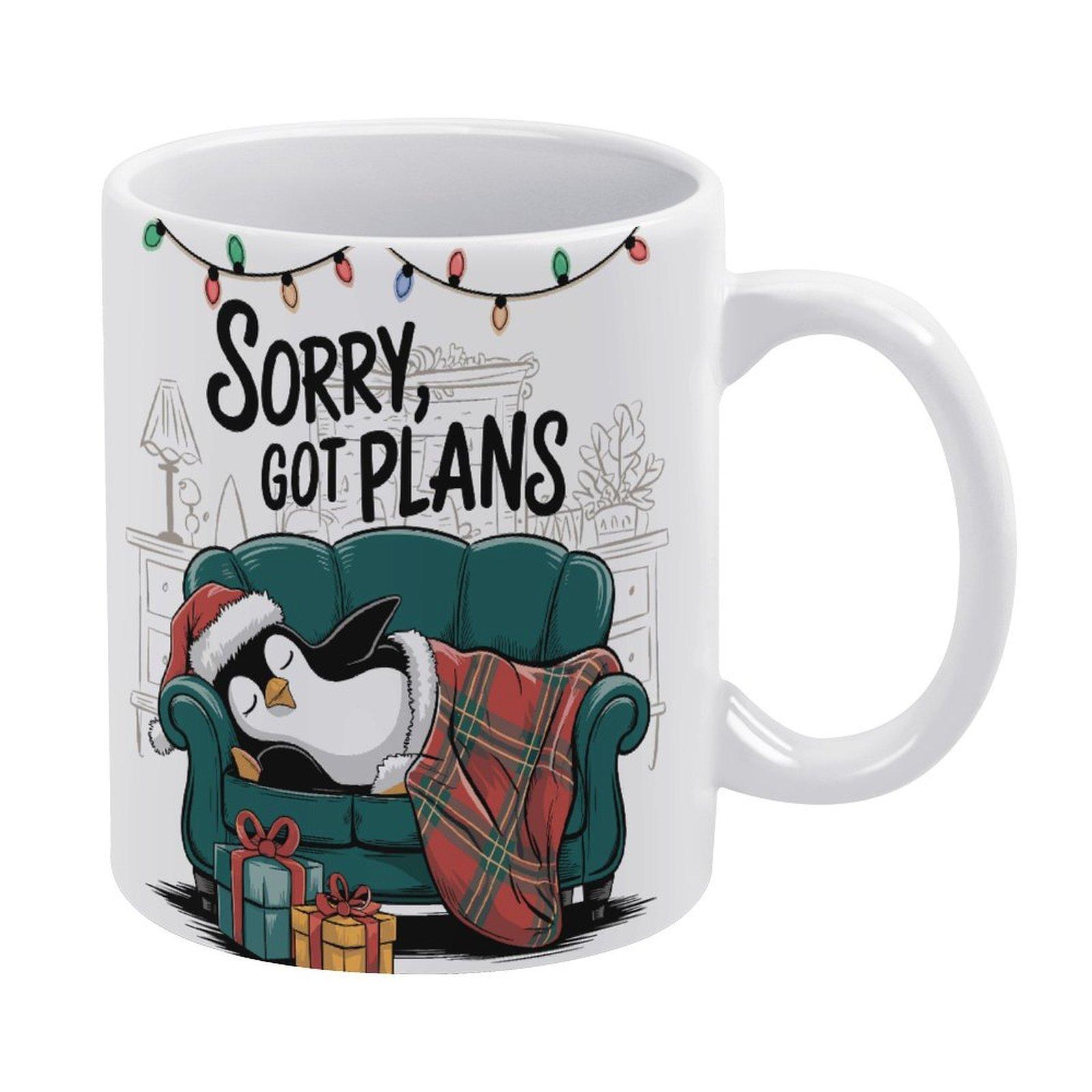 

11oz White Ceramic Cup with Double Printed Sides, Heat-Resistant and Smooth, Perfect for Coffee Breaks, Tea Time and Office Use белый