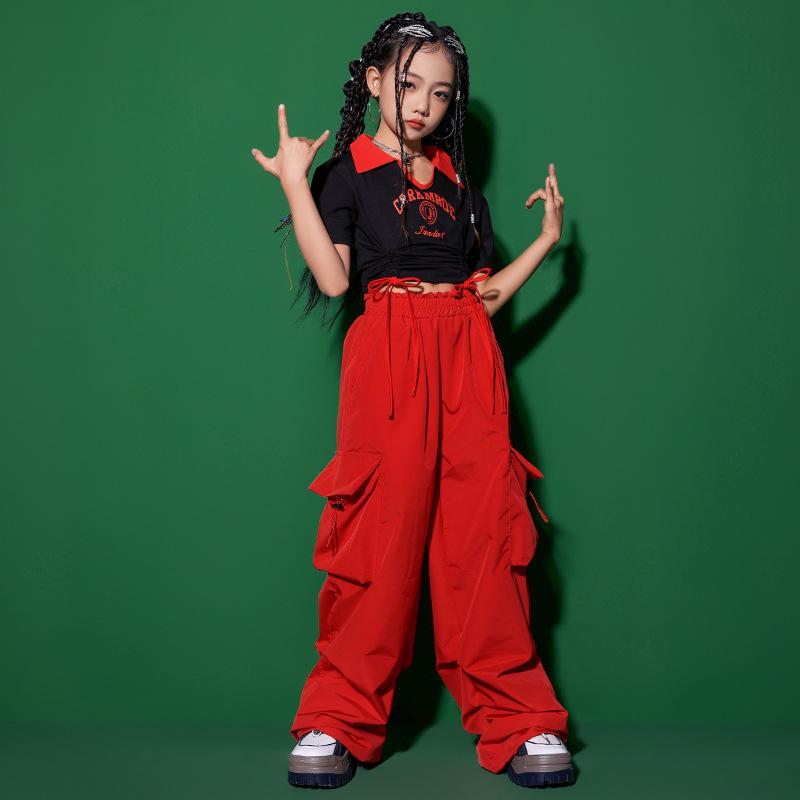 Girls' Japanese Street Jazz Dance Costume - Children's Trendy Hip-Hop Performance Suit