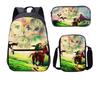 Backpack Fashion Polyester Student Schoolbag Oxford Cloth Cartoon Children'S Backpack Satchel Pencil Case Set