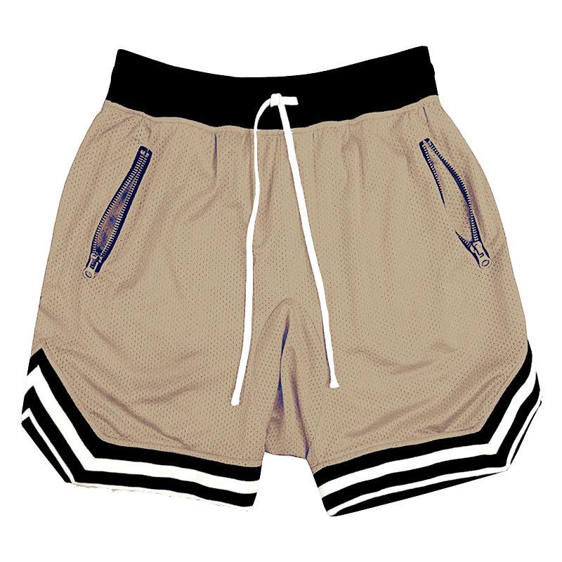 Men's Breathable Mesh Athletic Shorts - Casual European/American Summer Loose Fit for Running, Fitness, and Basketball.