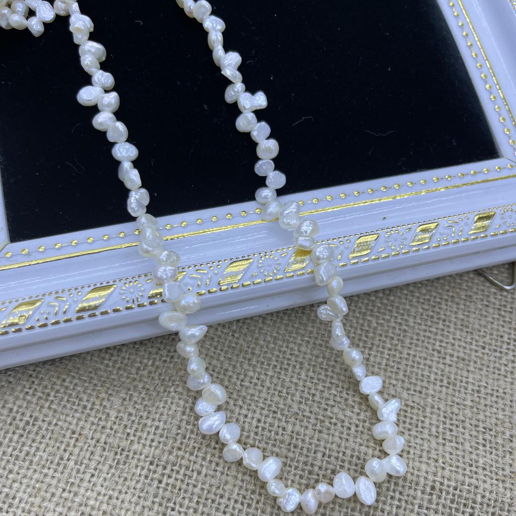 1String, Purple Yellow White Natural Pearls, Top Sided Drilled Hole Pearl Beads for Jewelry Making DIY Crafts (Beads 4-5mm, Length 36cm)