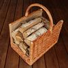 Panier en osier - CREATIVE HOME - Range buche - 50x34x50cm - Tissé à la Main - Intérieur en jute