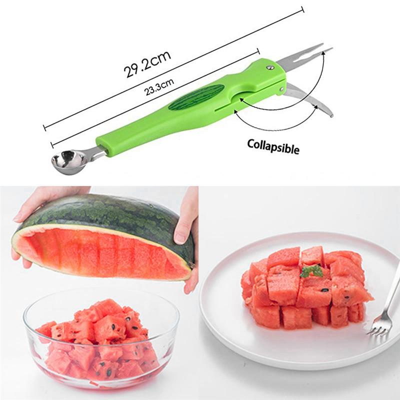 A58Z 3-In-1 Fruit Baller Stainless Steel Fruit Baller Fruit Baller Carving Baller Separator Kitchen Gadgets