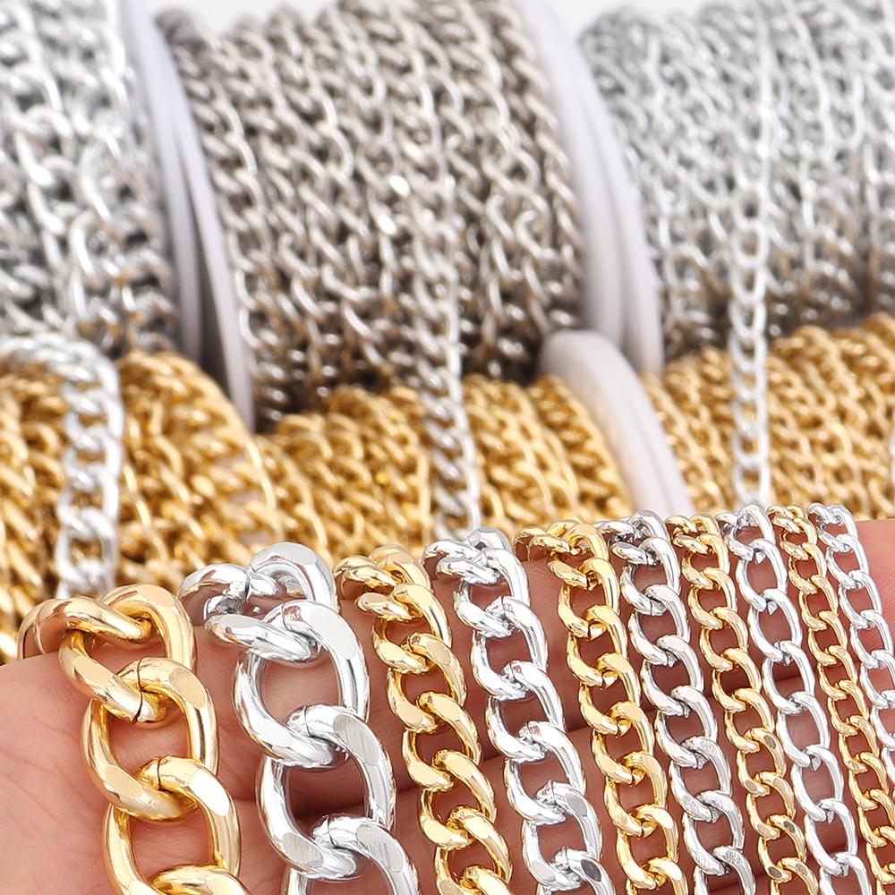 5Yards/Roll Metal Aluminum O-Shaped Chains Twisted Chain Bulk Chain For Jewelry Making Bracelet Necklace Bag Chain Accessories