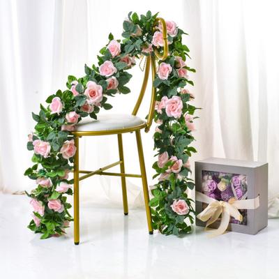 220CM Künstlicher Rosenblumengirlande 16 Köpfe UV-Beständig Realistisch Künstliche Blume Rattanranke Hochzeitsfeier Hängende Simulationsblüte Dekoration