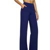 Pantaloni Casual a Vita Alta Gamba Dritta Tasche Ampie Pantaloni Yoga Donna Vestibilità Rilassata Pantaloni Sportivi