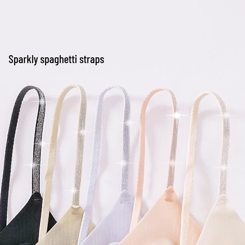 Kräuter-Kamelie Cool Summer Nahtloser Spaghetti-Träger-BH für Damen