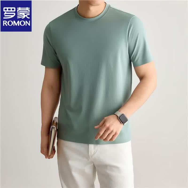 ROMON Men's Lyocell Blend Short Sleeve T-Shirt