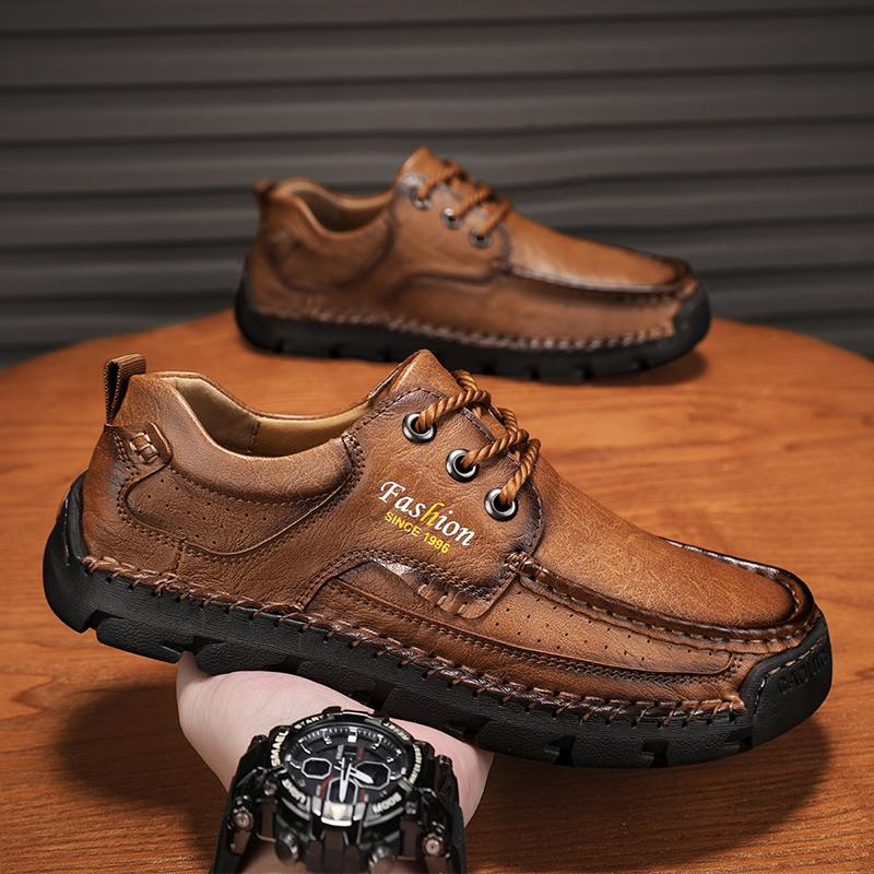 

Handcrafted Men s oxfords Full-Grain Leather lace up fashi Formal Shoes System for Office/Travel 38