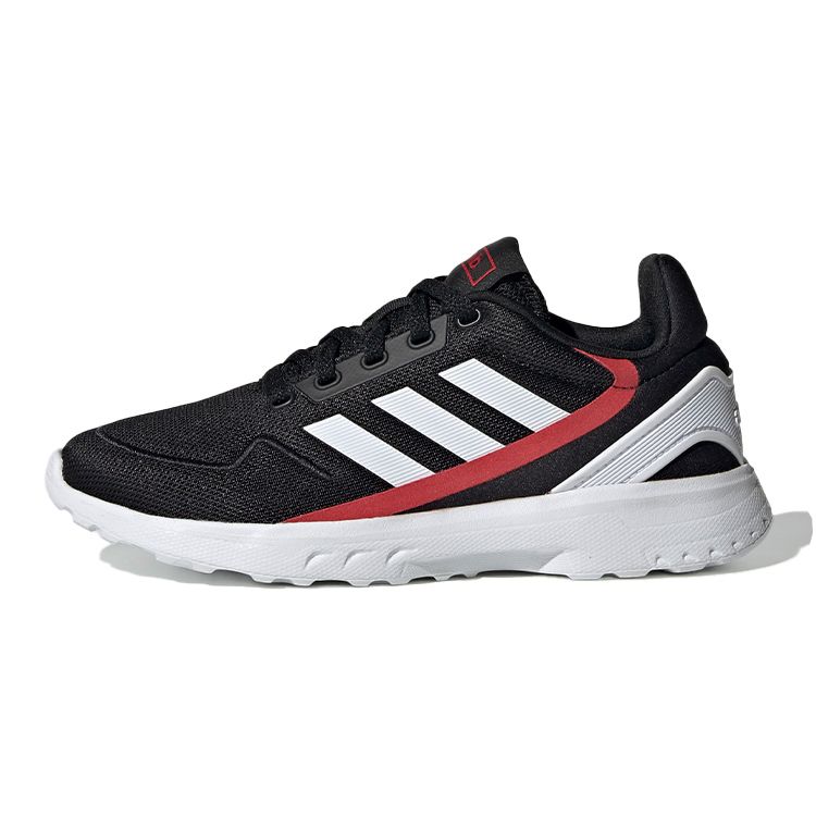 Adidas Neo Nebula Ted K Fashion Splicing Breathable Low-Top Running Shoes Kids Running Shoes Black Red White EH2542