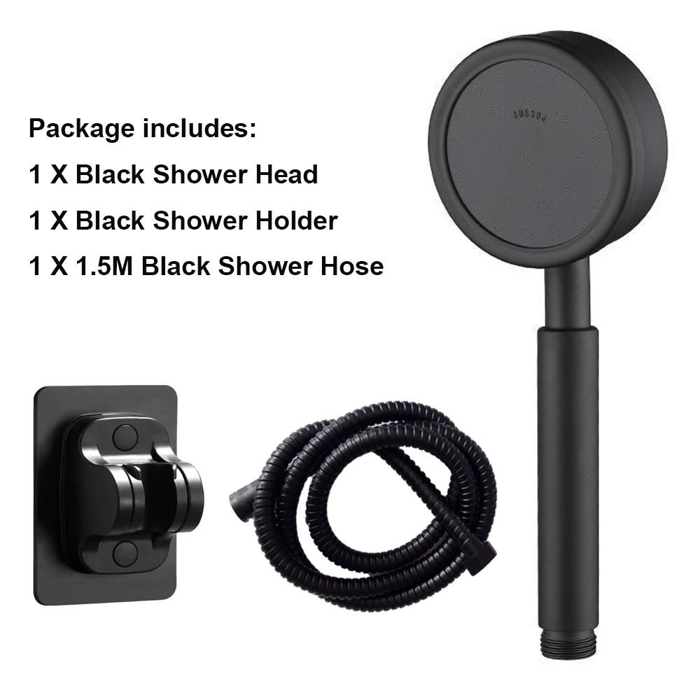 Stainless Steel Shower Head Fall Resistant Durable High Pressure Showerhead for Bathroom Handheld Water Saving Shower Set