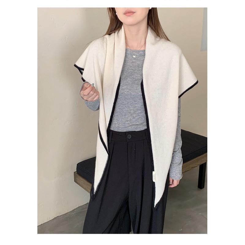 Womens Wool Shawl Scarf Hybrid Wrap Pure Solid Color Warm Winter Accessory OL Style 175cm Length