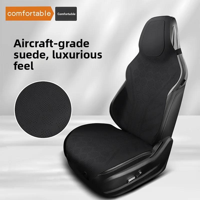 Universal All Seasons Car Seat Cover Breathable Perforated Suede Seat Anti-slip Protective Cushions Luxury Car Suede Seat Cover