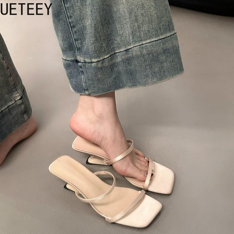 Fashion Designer Summer Narrow Band Heel Women Slippers Shoes Fashion Open Toe Shoes Design Style Banquet Party Sandals Shoes
