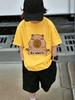 Bright Capybara Short Sleeve T Shirt For Kids Summer Cute Crewneck Casual 3-14