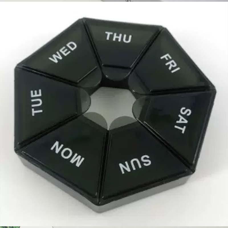 Mini Diamond-Shaped 7-Compartment Weekly Pill Organizer Portable Travel Vitamin Case Tablet Storage Box Medication Dispenser