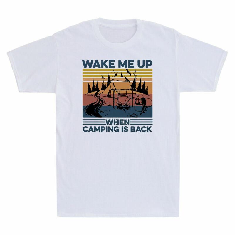 Wake Me Up When Camping Is Back Funny Camper Lover Gift Vintage Men s T-Shirt M
